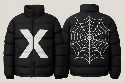 XBRAND SPIDER WEB PUFFER JACKETS